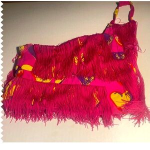 Versace for H&M Cropped Pink Shirt Fringed